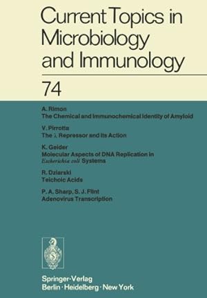 Immagine del venditore per Current Topics in Microbiology and Immunology / Ergebnisse der Mikrobiologie und Immunitätsforschung: Volume 74 by Arber, W., Henle, W., Hofschneider, P. H., Humphrey, J. H., Jerne, N. K., Koldovský, P., Koprowski, H., Maaløe, O., Rott, R., Schweiger, H. G., Sela, M., Syru?ek, L., Vogt, P. K. [Paperback ] venduto da booksXpress