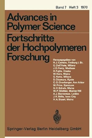 Bild des Verkufers fr Fortschritte der Hochpolymeren Forschung (Advances in Polymer Science) by Cantow, H.-J., DallAsta, G., Fujita, H., Ferry, J. D., Kern, W., Natta, G., Overberger, C. G., Okamura, S., Prins, W., Slichter, William P., Schulz, G. V., Stille, J. K., Staverman, A. J., Stuart, H. A. [Paperback ] zum Verkauf von booksXpress