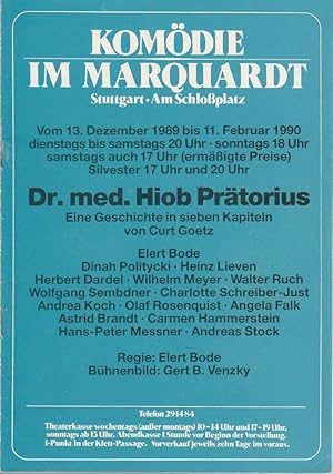 Image du vendeur pour Programmheft Curt Goetz DR. MED. HIOB PRTORIUS 13. Dezember 1989 bis 11. Februar 1990 Komdie im Marquardt mis en vente par Programmhefte24 Schauspiel und Musiktheater der letzten 150 Jahre