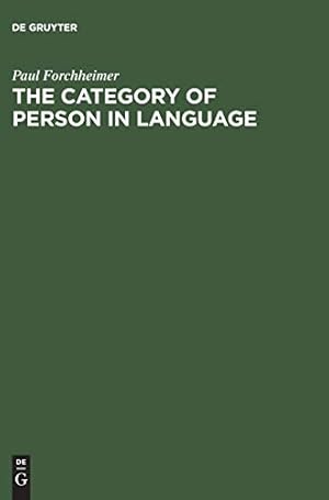 Seller image for The Category of Person in Language [Hardcover ] for sale by booksXpress