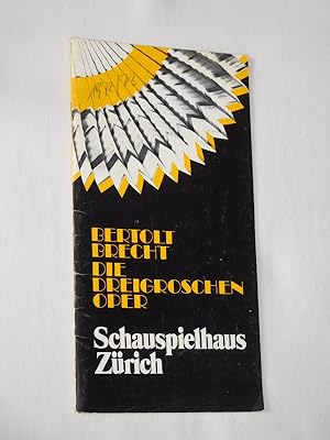 Bild des Verkufers fr Programmheft Schauspielhaus Zrich 1972/73. DIE DREIGROSCHENOPER von Brecht, Weill (Musik). Insz.: Harry Buckwitz, Bhnenbild/ Projektionen: Josef Svoboda, Kostme: Jan Skalicky, musikal. Ltg.: Tibor Kasics. Mit Fred Haltiner (Mackie), Rene Deltgen (Peachum), Hanna Burgwitz (Celia), Christine Wodetzky (Polly), Olive Moorefield (Spelunken-Jenny), Alfred Schlageter, Jodoc Seidel, Eva-Maria Bendig, Helga Mertens zum Verkauf von Fast alles Theater! Antiquariat fr die darstellenden Knste