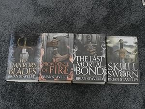 Imagen del vendedor de CHRONICLES OF THE UNHEWN THRONE 4 BOOK SIGNED LIMITED EDITION SET: THE EMPEROR'S BLADE; THE PROVIDENCE OF FIRE; THE LAST MORTAL BOND; SKULLSWORN a la venta por Books for Collectors