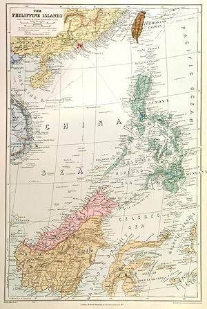 THE PHILIPPINE ISLANDS. Philippine Islands with Formosa, Borneo and Celebes.