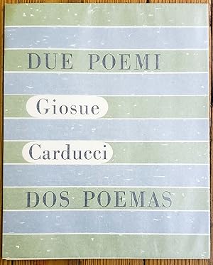 Image du vendeur pour Due Poemi Dos Poemas mis en vente par Chaco 4ever Books