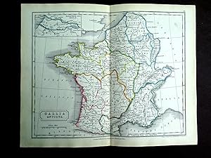 Map No IV, GALLIA ANTIQUA. France. from Samuel Butler's 1842 Atlas of Ancient Geography.