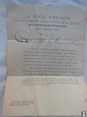 Antigua Carta - Old Letter : ESCUELAS PÍAS DE ALCIRA (ALZIRA) A LA MARQUESA DE CAMPO