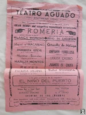 Poster - Cartel : ROMERIA. Blanca Moreno, Julio de Lagardere. ELCHE DE LA SIERRA