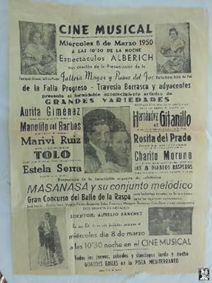 Bild des Verkufers fr Poster - Cartel : PRESENTACIN FALLERA MAYOR Y REINA FOC 1950 Falla Progreso - Travesa Borrasca zum Verkauf von LIBRERA MAESTRO GOZALBO