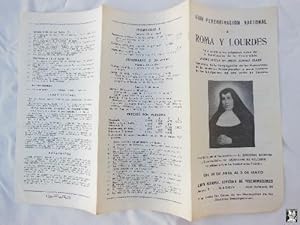 Folleto - Brochure : GRAN PEREGRINACIÓN NACIONAL A ROMA Y LOURDES PARA BEATIFICACIÓN MADRE TERESA...