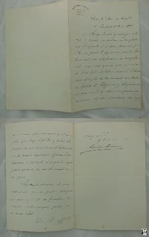 Antiguo Documento - Old Document : CARTA DE EMILIO TERRERO Y PERINAT (con firma) a JOSÉ ESCOFET