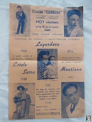 Poster - Cartel : LAGARDERE, ESTELA SERRA, MONTIANO. VILLARREAL DE URRECHUA.