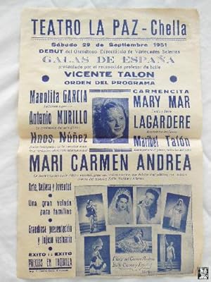 Poster - Cartel : GALAS DE ESPAÑA. Mari Carmen Andrea. 1951 CHELLA