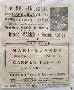 Poster - Cartel : Imperio Madrid y Rosario Rodrigo. 1951 RAFELBUÑOL