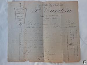 Antigua Factura - Old Invoice : ABANIQUERÍA FRANCISCO CANDELA. VALENCIA 1882
