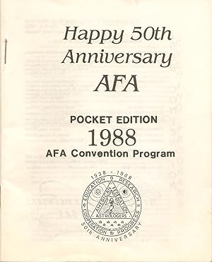 Bild des Verkufers fr AFA Convention Program 1988, Pocket Edition zum Verkauf von Florida Mountain Book Co.