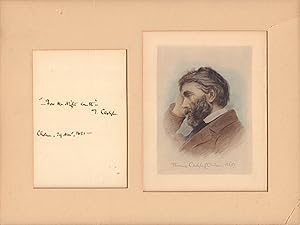 Thomas Carlyle Autographed Note SIGNED