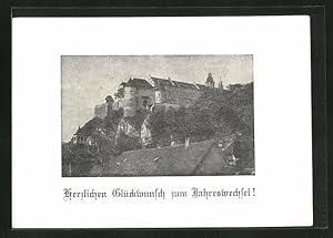 Bild des Verkufers fr Ansichtskarte Heidenheim / Brenz, Blick zum Schloss, Neujahrsgruss zum Verkauf von Bartko-Reher