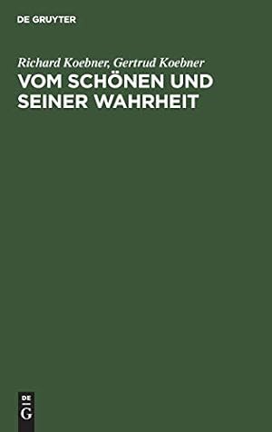 Seller image for Vom Schönen Und Seiner Wahrheit (German Edition) [Hardcover ] for sale by booksXpress