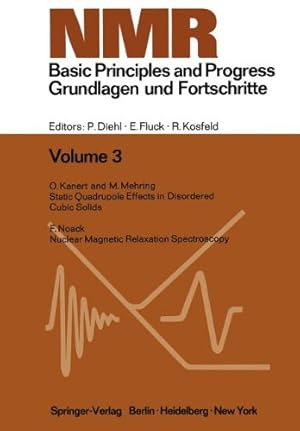 Seller image for NMR Basic Principles and Progress / NMR Grundlagen und Fortschritte by Diehl, P., Fluck, E., Kosfeld, R. [Paperback ] for sale by booksXpress