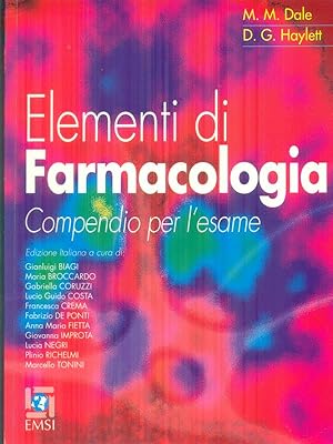 Imagen del vendedor de Elementi di farmacologia. Compendio per l'esame a la venta por Librodifaccia