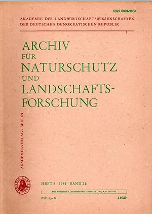 Archiv für Naturschutz und Landschaftsforschung, Band 21, Heft 4(1981)