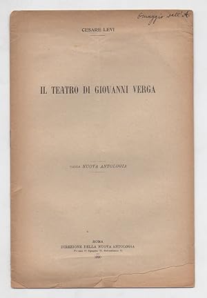 Il teatro di Giovanni Verga by Levi, Cesare: brussra, (1920) | Libreria ...