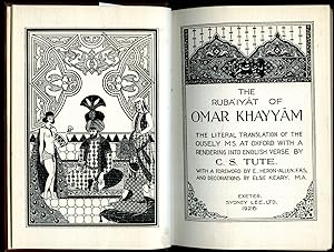 Seller image for Rubiyt of Omar Khayym | The Literal Translation of the Ousley Ms. At Oxford with a Rendering into English Verse by C. S. Tute for sale by Little Stour Books PBFA Member