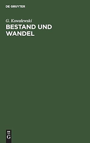 Seller image for Bestand Und Wandel (German Edition) [Hardcover ] for sale by booksXpress