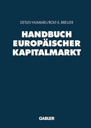 Seller image for Handbuch Europäischer Kapitalmarkt (German Edition) [Paperback ] for sale by booksXpress