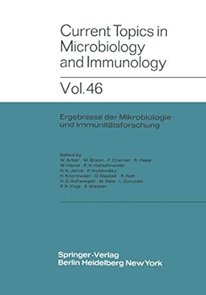 Image du vendeur pour Current Topics in Microbiology and Immunology / Ergebnisse der Mikrobiologie und Immunitätsforschung (English and German Edition) by Arber, W., Braun, W., Cramer, F., Haas, R., Henle, W., Hofschneider, P. H., Jerne, N. K., Koldovsky, P., Koprowski, H., Maaløe, O., Rott, R., Sela, M., Schweiger, H.-G., Vogt, P. K., Syru?ek, L., Wecker, E. [Paperback ] mis en vente par booksXpress