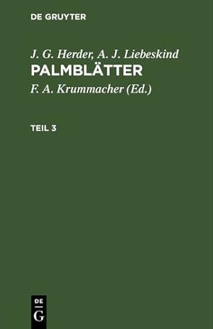 Imagen del vendedor de Palmblätter: Erlesene Morgenländische Erzählungen Für Die Jugend, Mit Kupfern (German Edition) [Hardcover ] a la venta por booksXpress