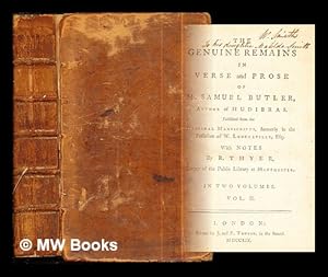 Immagine del venditore per The Genuine Remains in Verse and Prose of Mr. Samuel Butler . Published from the original manuscripts, formerly in the possession of W. Longueville, Esq. With notes by R. Thyer: volume II venduto da MW Books