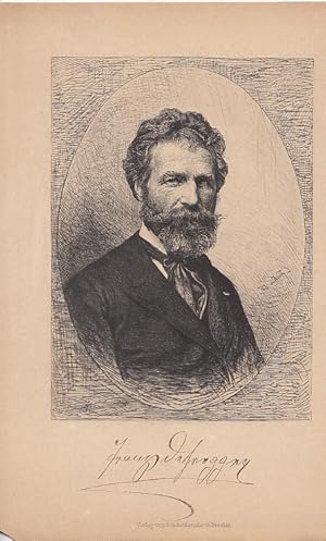 Imagen del vendedor de Portrt. Halbfigur, darunter faksimilierte Unterschrift. Radierung, Verlag von S. Schottlaender in Breslau, ca. 18 x 11,5 cm, um 1885. a la venta por Antiquariat Michael Eschmann