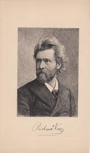 Imagen del vendedor de Portrt. Halbfigur, halblinks, darunter faksimilierte Unterschrift. Radierung, Verlag von S. Schottlaender in Breslau, ca. 18 x 11,5 cm, um 1890. a la venta por Antiquariat Michael Eschmann