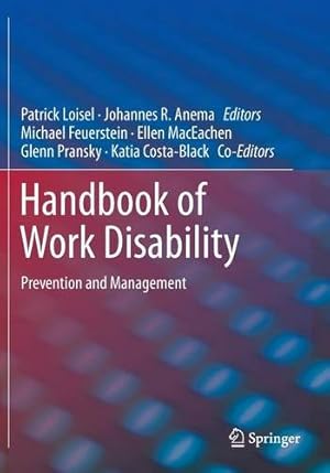 Image du vendeur pour Handbook of Work Disability: Prevention and Management [Paperback ] mis en vente par booksXpress