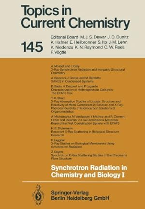 Image du vendeur pour Synchrotron Radiation in Chemistry and Biology I (Topics in Current Chemistry) [Paperback ] mis en vente par booksXpress
