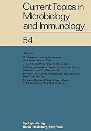 Seller image for Current Topics in Microbiology and Immunology: Ergebnisse der Mikrobiologie und Immunitätsforschung by Arber, W., Braun, W., Cramer, F., Haas, R., Henle, W., Hofschneider, P. H., Jerne, N. K., Koldovský, P., Koprowski, H., Maaløe, O., Rott, R., Schweiger, H. G., Sela, M., Syru?ek, L., Vogt, P. K., Wecker, E. [Paperback ] for sale by booksXpress