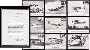 1951 United Airlines Promotional Photographs with Signed Letter