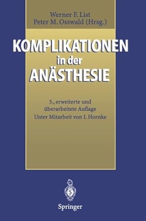 Imagen del vendedor de Komplikationen in der Anästhesie (German Edition) [Paperback ] a la venta por booksXpress