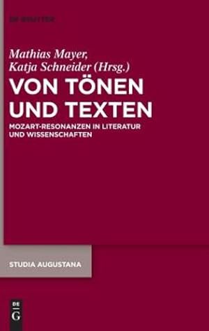 Bild des Verkufers fr Von Tönen und Texten (Studia Augustana) (German Edition) by Schneider, Katja, Mayer, Mathias [Hardcover ] zum Verkauf von booksXpress