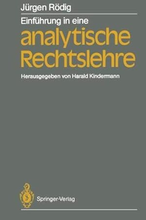Seller image for Einführung in eine analytische Rechtslehre (German Edition) by Rödig, Jürgen [Paperback ] for sale by booksXpress