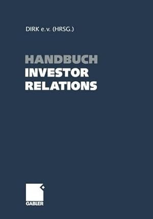 Bild des Verkufers fr Handbuch Investor Relations (German Edition) [Paperback ] zum Verkauf von booksXpress