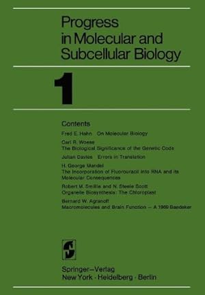 Bild des Verkufers fr Progress in Molecular and Subcellular Biology by Agranoff, B. W., Davies, J., Hahn, F. E., Mandel, H. G., Scott, N. S., Smillie, R. M., Woese, C. R. [Paperback ] zum Verkauf von booksXpress