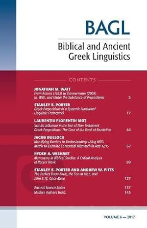 Bild des Verkufers fr Biblical and Ancient Greek Linguistics [Soft Cover ] zum Verkauf von booksXpress