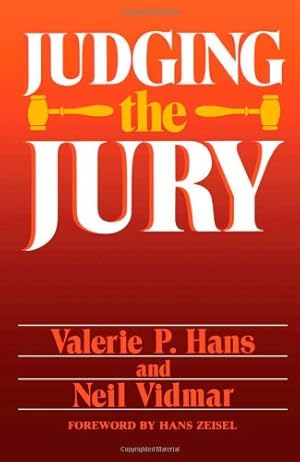 Seller image for Judging The Jury by Hans, Valerie P., Vidmar, Neil [Paperback ] for sale by booksXpress