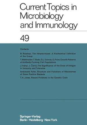 Seller image for Current Topics in Microbiology and Immunology / Ergebnisse der Mikrobiologie und Immunitätsforschung by Arber, W., Braun, W., Cramer, F., Haas, R., Henle, W., Hofschneider, P. H., Jerne, N. K., Koldovsky, P., Koprowski, H., Maaløe, O., Rott, R., Schweiger, H.-G., Sela, M., Syru?ek, L., Vogt, P. K., Wecker, E. [Paperback ] for sale by booksXpress