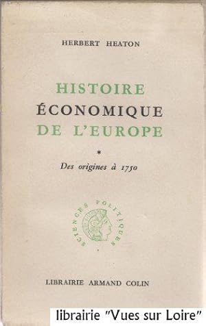 Seller image for Histoire conomique de l'Europe (Tome I/ Des origines  1750) for sale by JLG_livres anciens et modernes