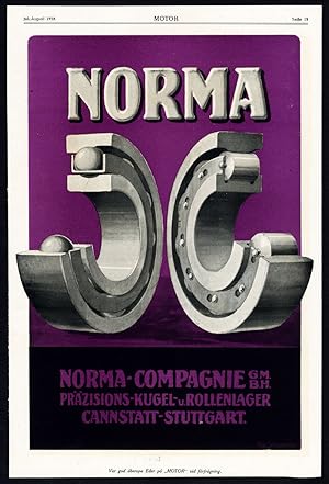 Antique Print-ADVERTISING-NORMA-BALL BEARINGS-NOTCHED BELT-AIRCRAFT-Motor-1917