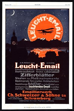 Antique Print-ADVERTISING-SCHWEIZER-ENAMEL-HIERO-AIRCRAFT ENGINE-AUSTRIA-1917