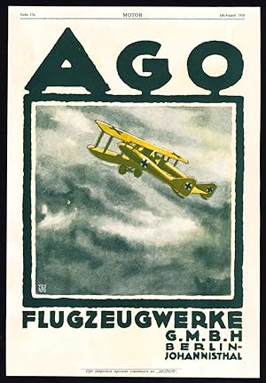 Antique Print-ADVERTISING-AGO-AIRCRAFT FACTORY-ARGUS-ENGINES-GERMANY-1917